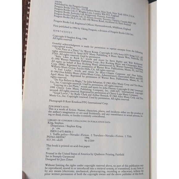 Desperation : Roman by Stephen King (1996, Hardcover) - Picture 5 of 9